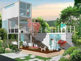 在休閑農(nóng)莊之地，他用集裝箱建了幾棟民宿